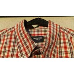 Mc GREGOR rood/blauw/wit ruit overhemd korte mouw mt XXL