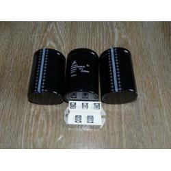 3 x Epcos Condensator 4800uF - 400Volt en gelijkrichtbrug 11