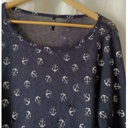 Hailys - shirt met 3/4 mouw navy blauw Maat M