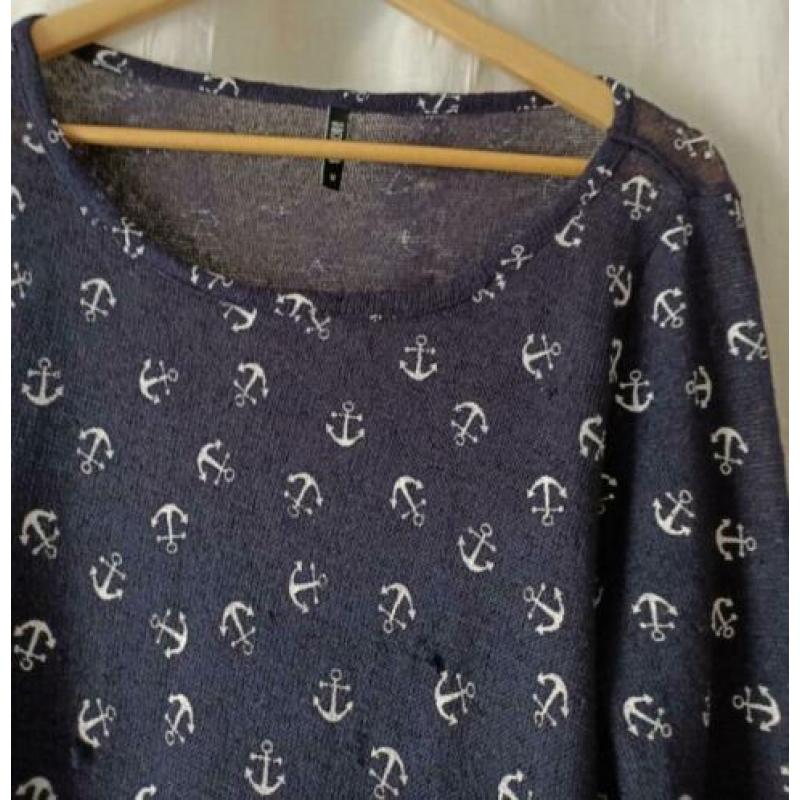 Hailys - shirt met 3/4 mouw navy blauw Maat M