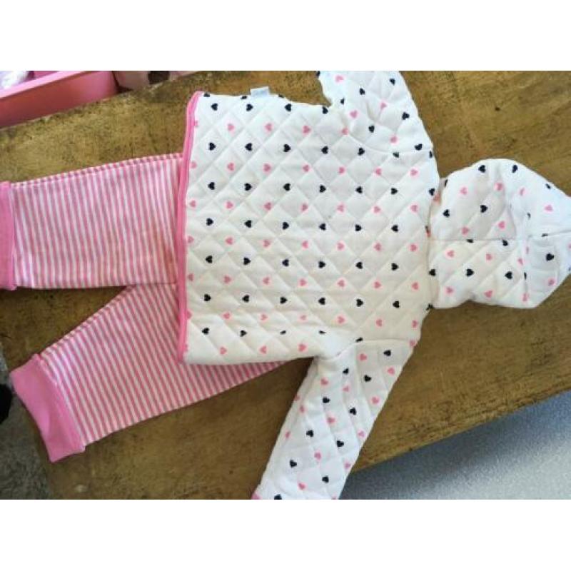 LITTLE Me nieuw pakje mt 74 roze 9 mnd Broek+ jasje 2 kanten