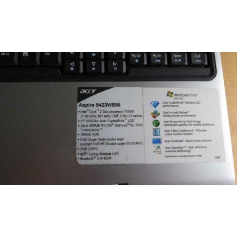Acer Aspire 9423WMSI, , win10, beschadig scharnier