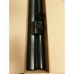 1x dakgootset voor blokhut, 65 mm zwart kunststof 400 cm