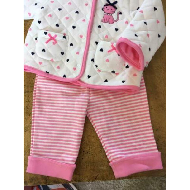 LITTLE Me nieuw pakje mt 74 roze 9 mnd Broek+ jasje 2 kanten