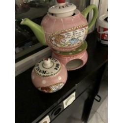 Theepot , theelicht en suikerpot blond Amsterdam zgan