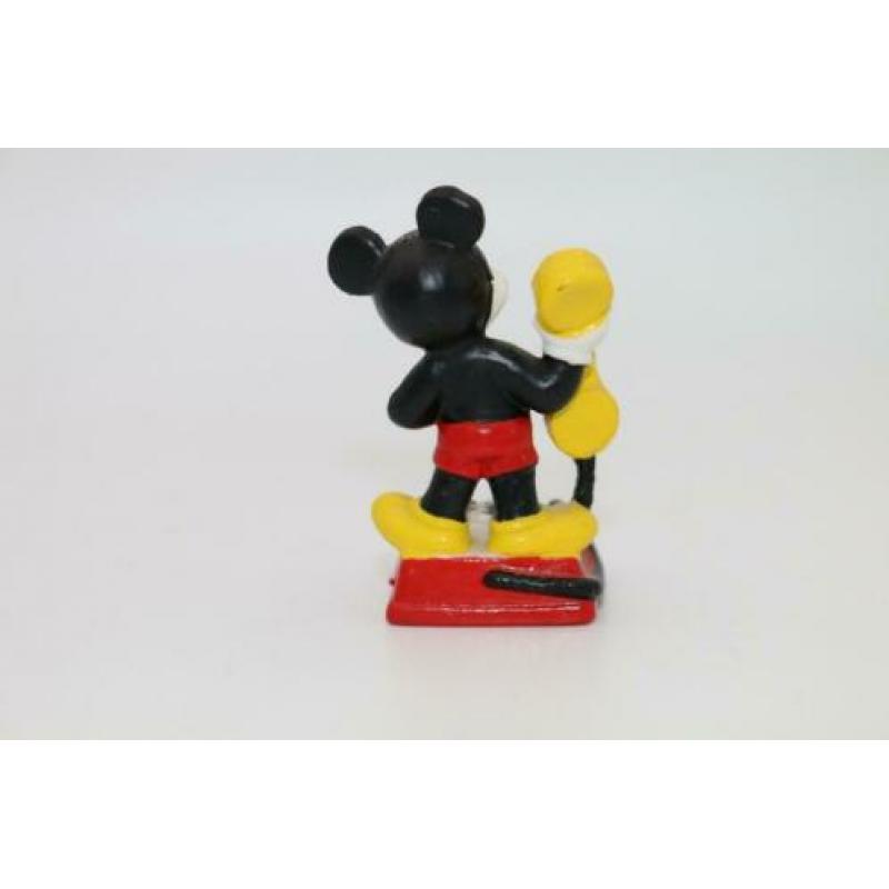 Mickey Mouse op telefoon Bullyland PVC jaren 80 cadeautip