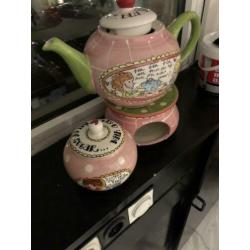 Theepot , theelicht en suikerpot blond Amsterdam zgan