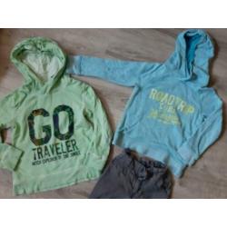 2 truien/hoodies Mitch en broek Mexx maat 116