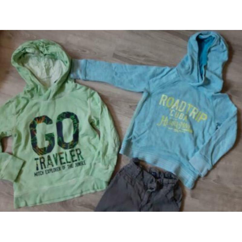2 truien/hoodies Mitch en broek Mexx maat 116