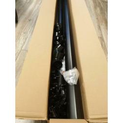 1x dakgootset voor blokhut, 65 mm zwart kunststof 400 cm