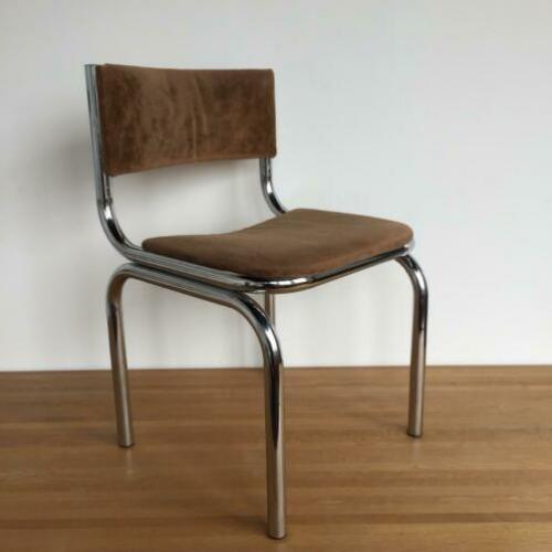 Set van 2 robuuste vintage chroombuis stoelen jaren 60 70