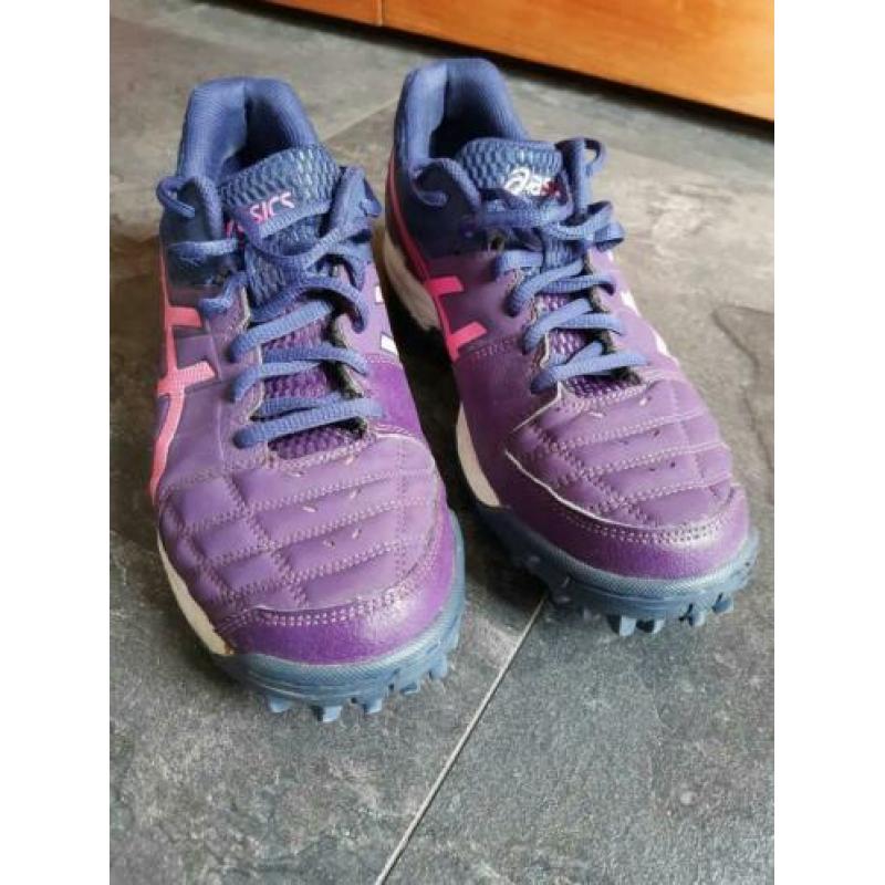 Asics paarse hockey sportschoenen sneakers mt 38