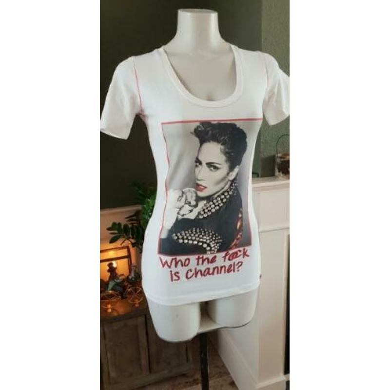 NIEUW witte GLITZ & en GLAM tshirt mt S 36, top wit, t shirt
