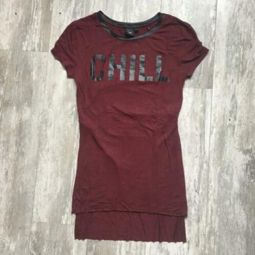 Rood t-shirt chill met split | Coolcat | Maat XS (34)