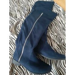Overknee laarzen blauw 42