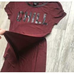 Rood t-shirt chill met split | Coolcat | Maat XS (34)