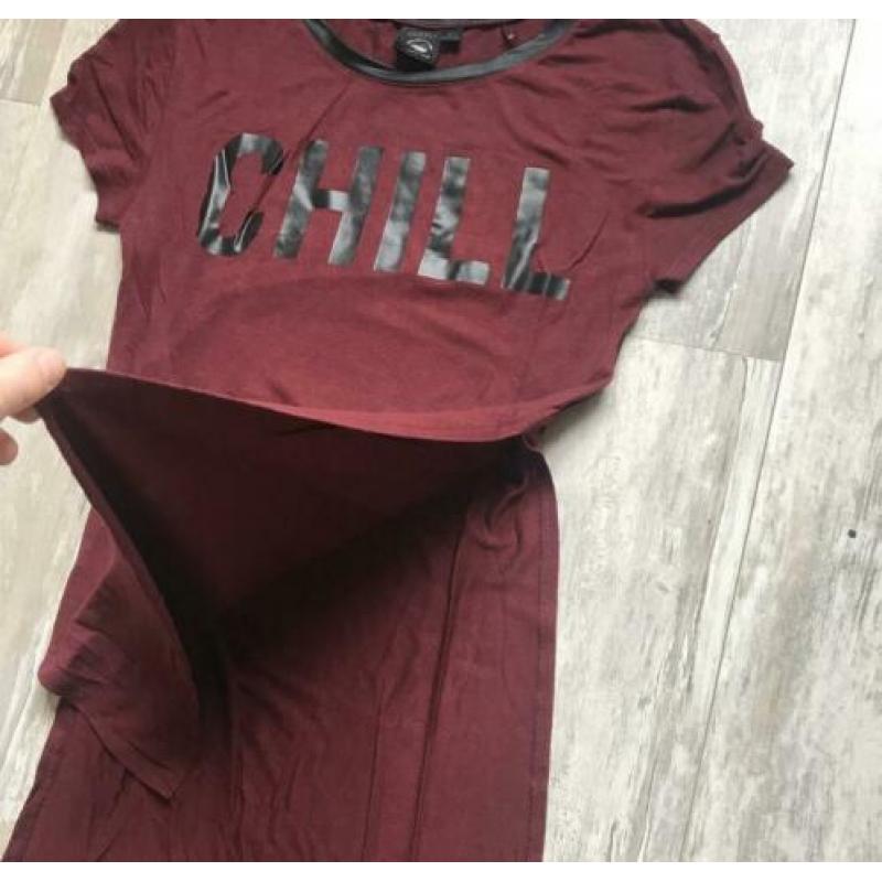 Rood t-shirt chill met split | Coolcat | Maat XS (34)