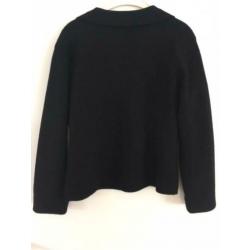 Diep zwart vest/jasje 100% wol Alex&Co mt 40/42
