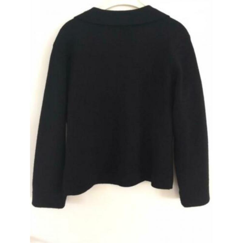 Diep zwart vest/jasje 100% wol Alex&Co mt 40/42