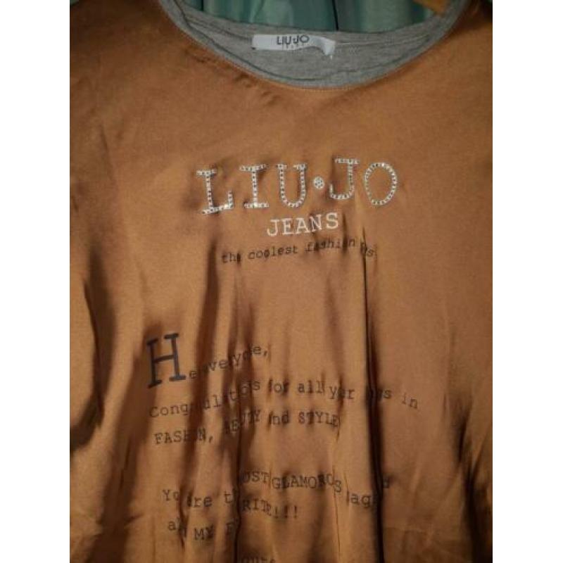 Liu Jo prachtig silky zijden shirt top tuniek strass egf S M