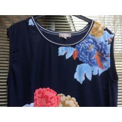C&S Parijs tuniek blauw licht blauw rood roze gebloemd nieuw