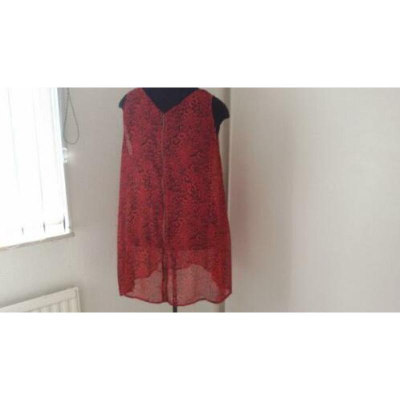 zgan.rood zwart slangenprint bloes/tuniek ZOI mt 50