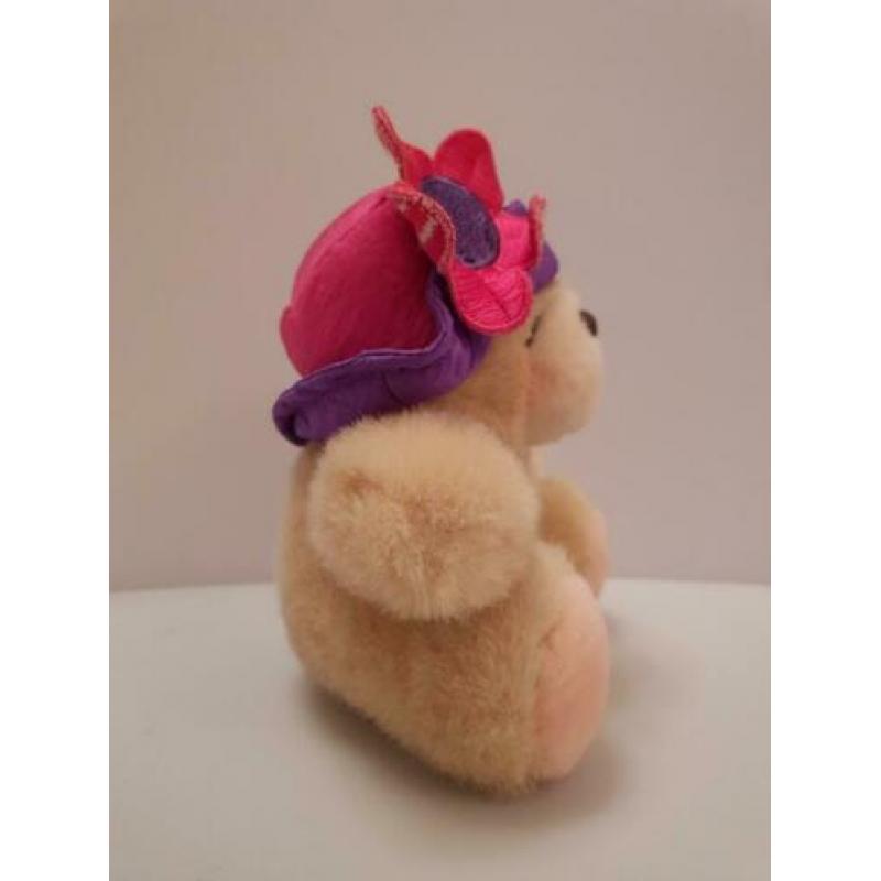 Forever Friends knuffeltje beertje hoedje zonnehoedje roze