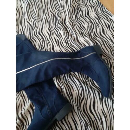 Overknee laarzen blauw 42