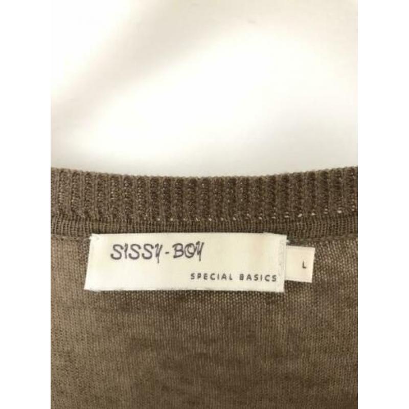 Sissy Boy, zijde top. Kleur kaki