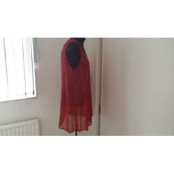 zgan.rood zwart slangenprint bloes/tuniek ZOI mt 50