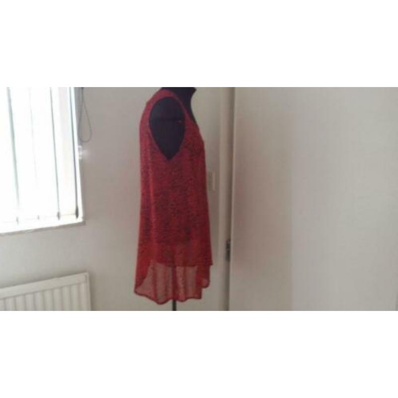 zgan.rood zwart slangenprint bloes/tuniek ZOI mt 50