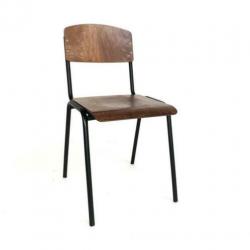 New vintage Iso wood barkrukken tabourets zwart frame 61