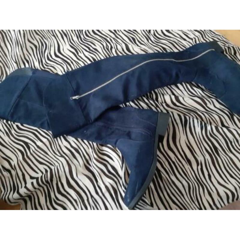 Overknee laarzen blauw 42