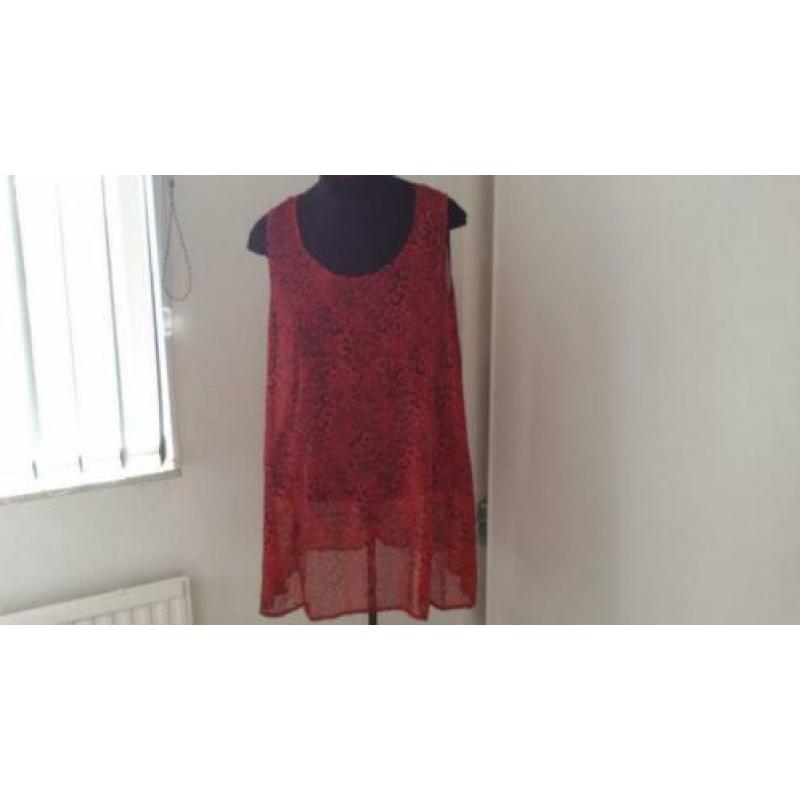 zgan.rood zwart slangenprint bloes/tuniek ZOI mt 50