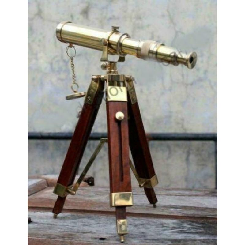telescoop messing op statief Nautisch Vintage scheepvaart