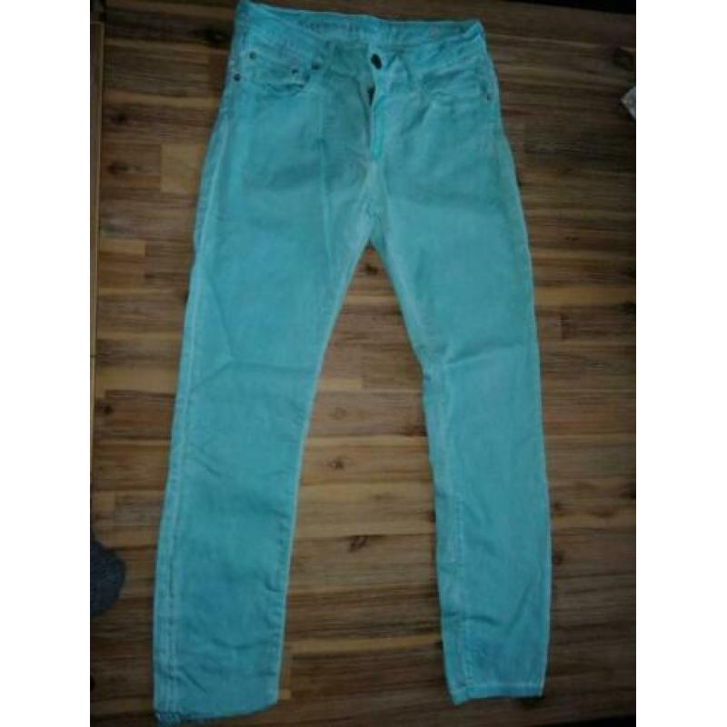 MOOIE licht blauwgroene dunne broek merk ZARA WOMAN