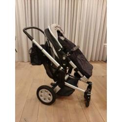Joolz day kinderwagen jeans blauw spijkerstof compleet