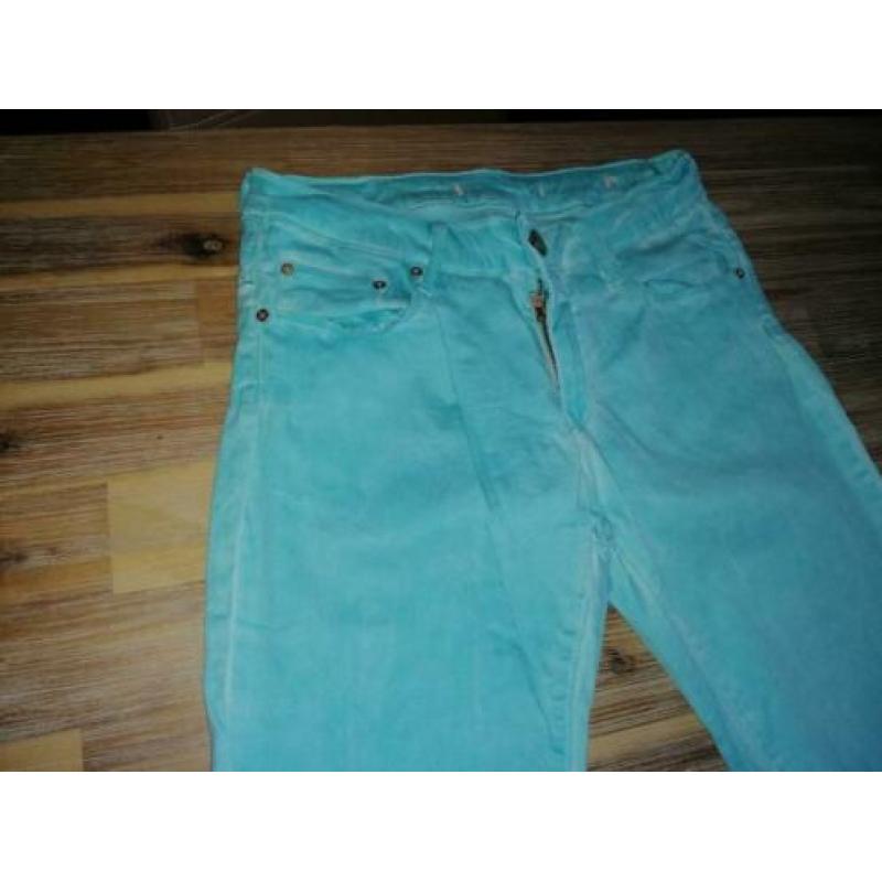 MOOIE licht blauwgroene dunne broek merk ZARA WOMAN