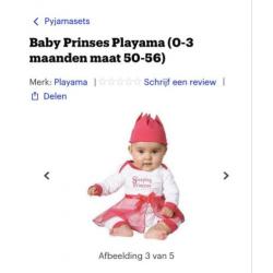 Baby prinses Playama 50/56 Sleeping princess