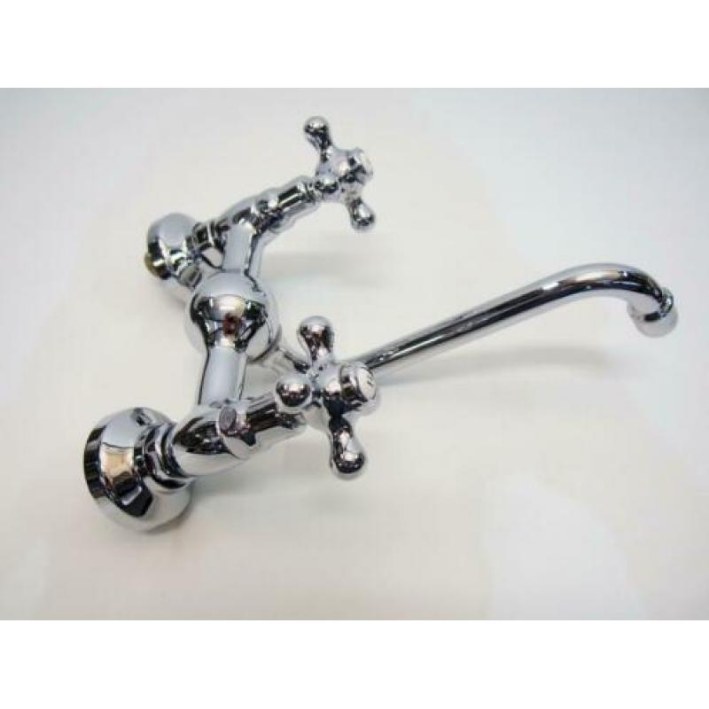 Zazzeri 802 wand keukenkraan chroom