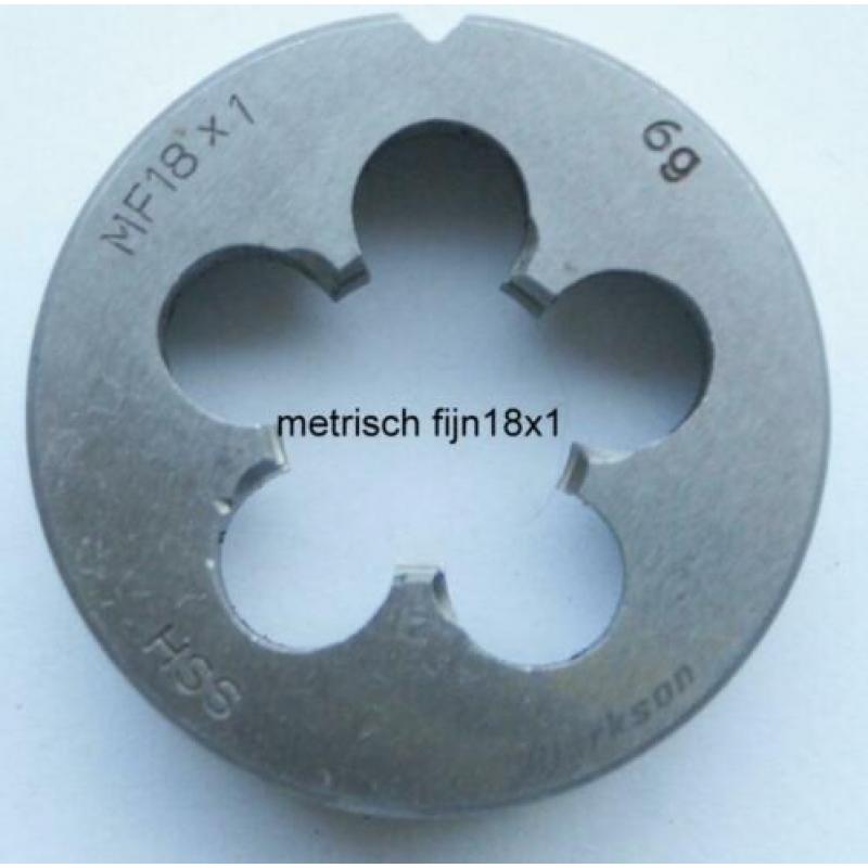 Metrisch Fijn snijplaat M16 x 1,5 en diverse andere maten.