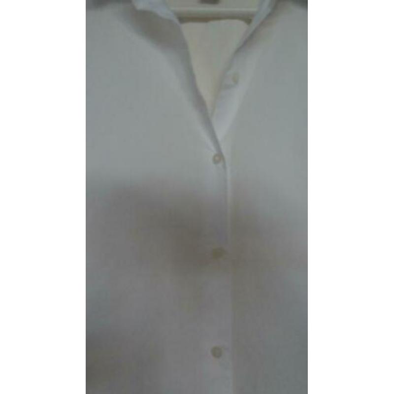 Witte wijde katoenen blouse met ballonmouw H&M Trend maat 38