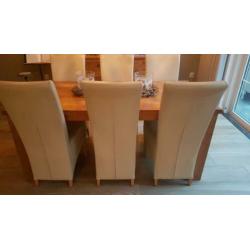 6 leren eetkamer stoelen