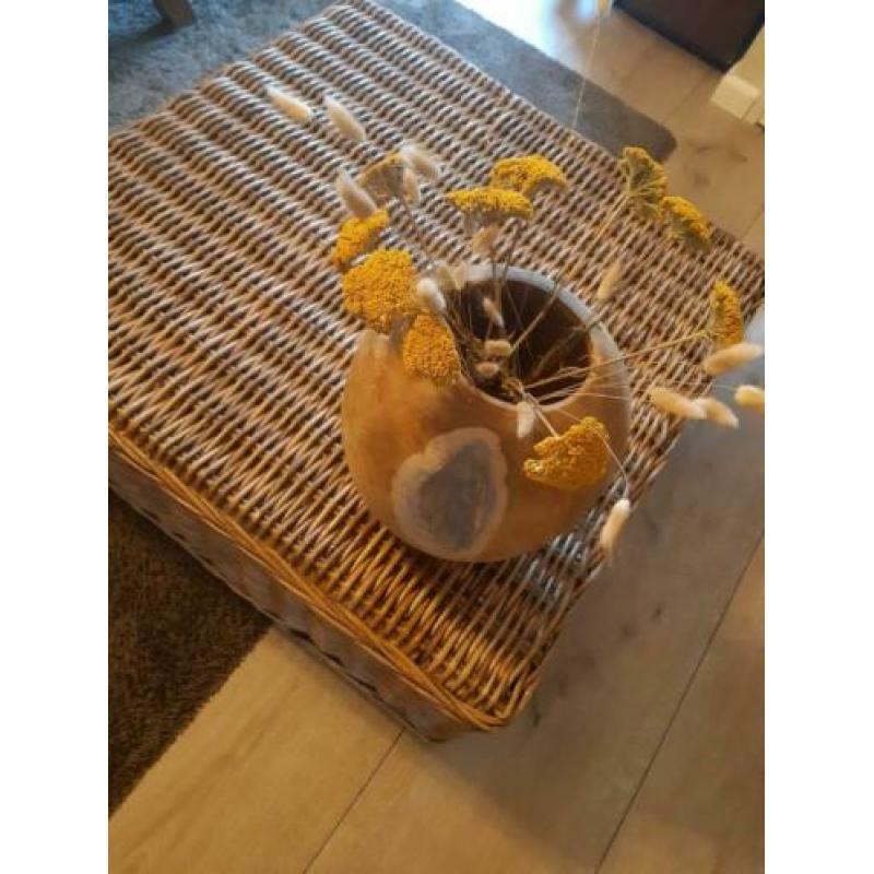 Prachtige rieten salontafel!
