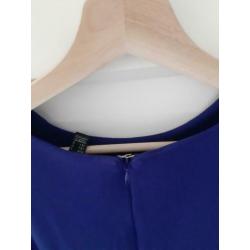 Prachtige blauwe jurk maar L Mango