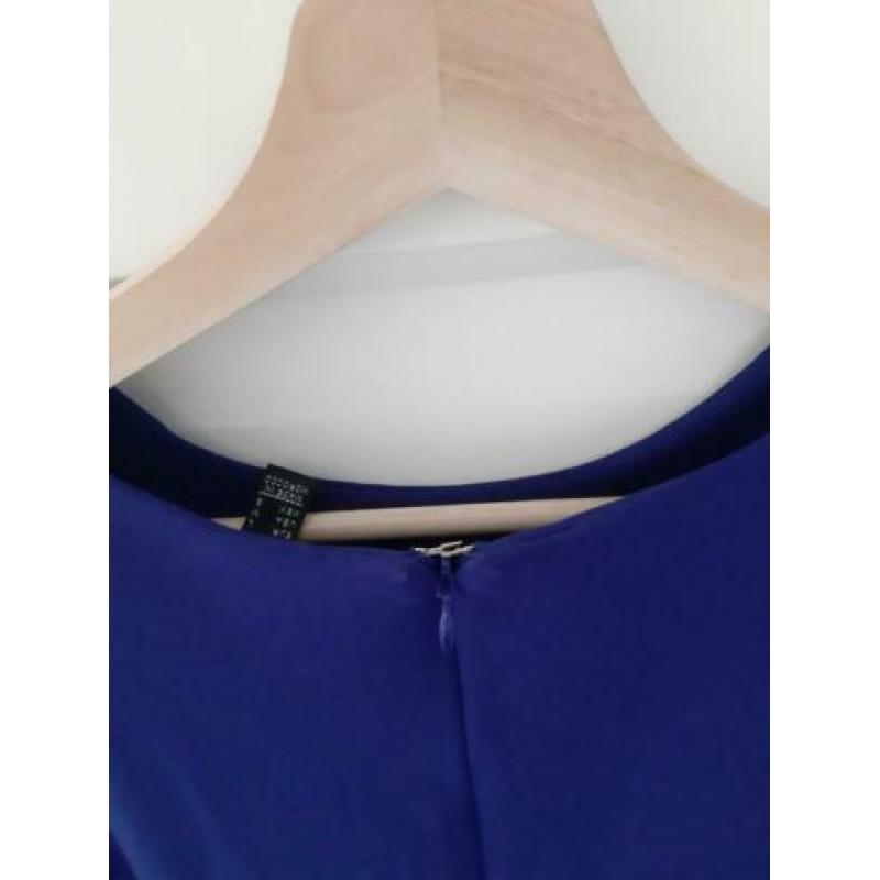 Prachtige blauwe jurk maar L Mango