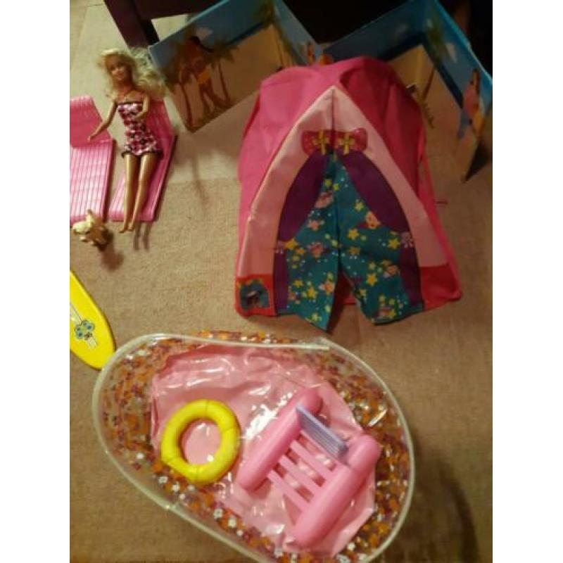 Camping set Barbie 2 tenten, zwembad