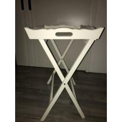 Dienblad (wit/hout)