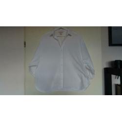 Witte wijde katoenen blouse met ballonmouw H&M Trend maat 38