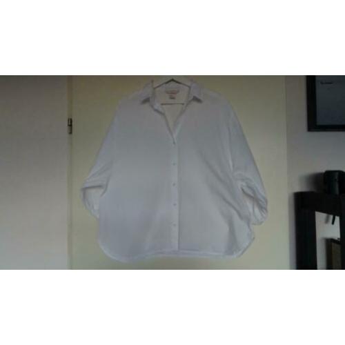 Witte wijde katoenen blouse met ballonmouw H&M Trend maat 38
